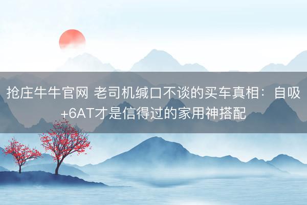 抢庄牛牛官网 老司机缄口不谈的买车真相：自吸+6AT才是信得过的家用神搭配