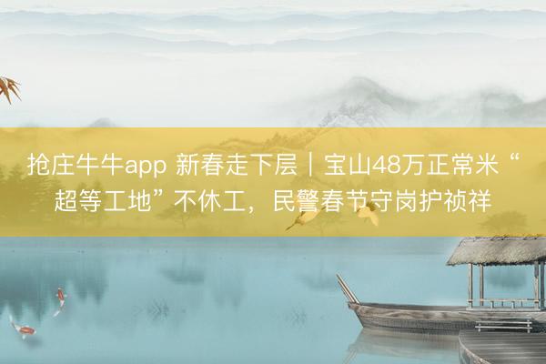 抢庄牛牛app 新春走下层｜宝山48万正常米 “超等工地” 不休工，民警春节守岗护祯祥