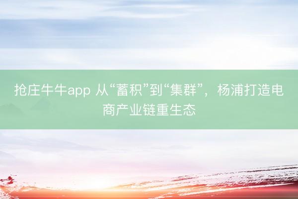 抢庄牛牛app 从“蓄积”到“集群”，杨浦打造电商产业链重生态