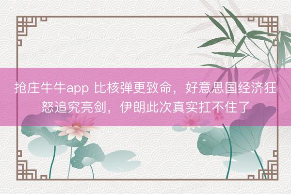 抢庄牛牛app 比核弹更致命，好意思国经济狂怒追究亮剑，伊朗此次真实扛不住了