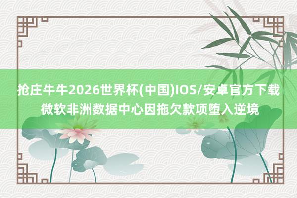 抢庄牛牛2026世界杯(中国)IOS/安卓官方下载 微软非洲数据中心因拖欠款项堕入逆境
