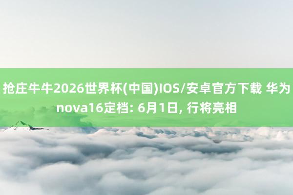 抢庄牛牛2026世界杯(中国)IOS/安卓官方下载 华为nova16定档: 6月1日， 行将亮相