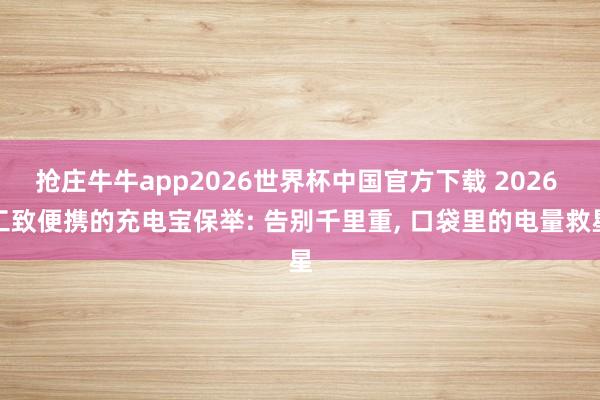 抢庄牛牛app2026世界杯中国官方下载 2026 工致便携的充电宝保举: 告别千里重， 口袋里的电量救星