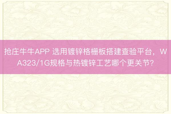 抢庄牛牛APP 选用镀锌格栅板搭建查验平台，WA323/1G规格与热镀锌工艺哪个更关节？