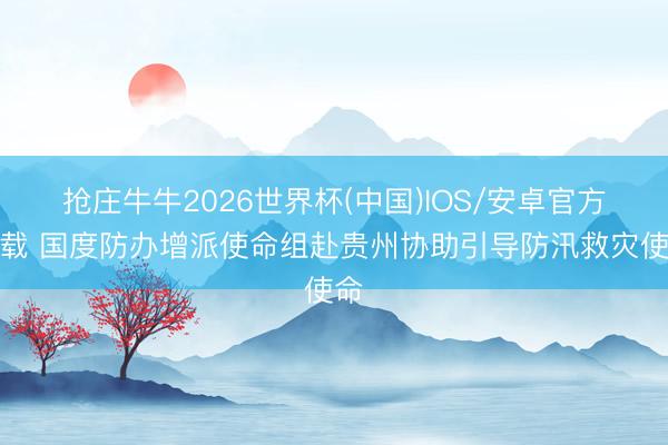 抢庄牛牛2026世界杯(中国)IOS/安卓官方下载 国度防办增派使命组赴贵州协助引导防汛救灾使命
