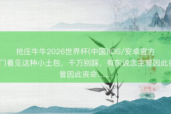 抢庄牛牛2026世界杯(中国)IOS/安卓官方下载 出门看见这种小土包，千万别踩，有东说念主曾因此丧命……